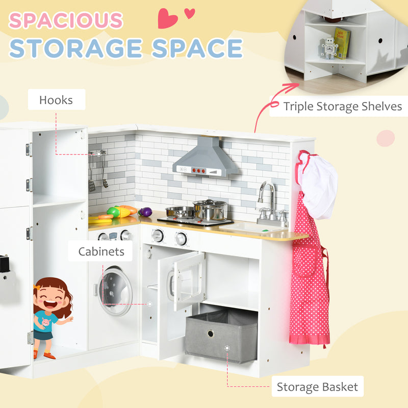 Corner Play Kitchen Set with Sound Effects and Spacious Countertop Magic Cars 2