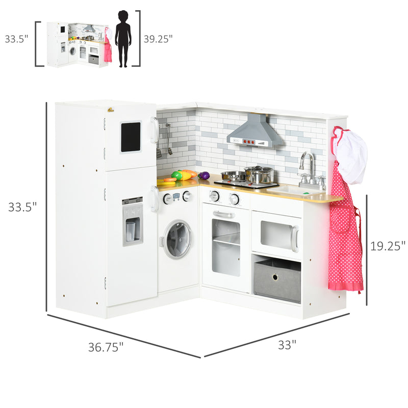 Corner Play Kitchen Set with Sound Effects and Spacious Countertop Magic Cars 6