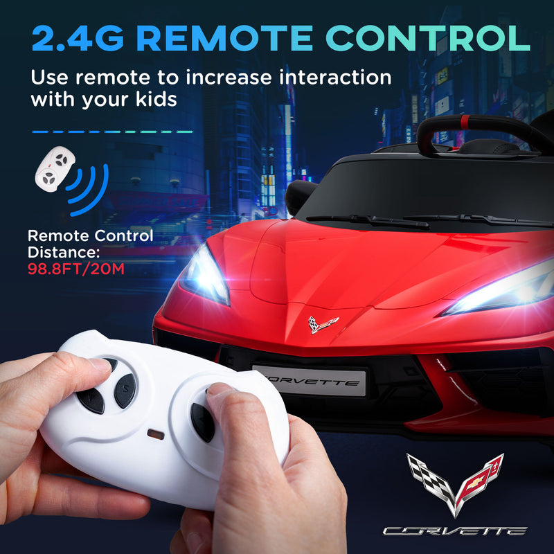 12V Licensed Chevrolet Corvette Electric Ride-On Car for Kids with Parental Remote Magic Cars 4