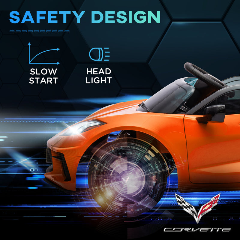 12V Licensed Chevrolet Corvette Electric Ride-On Car for Kids with Parental Remote Control Magic Cars 1