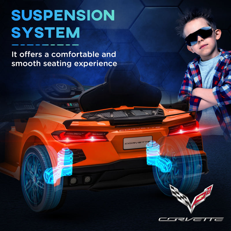 12V Licensed Chevrolet Corvette Electric Ride-On Car for Kids with Parental Remote Control Magic Cars 2