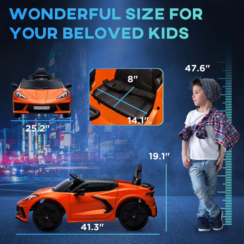12V Licensed Chevrolet Corvette Electric Ride-On Car for Kids with Parental Remote Control Magic Cars 6