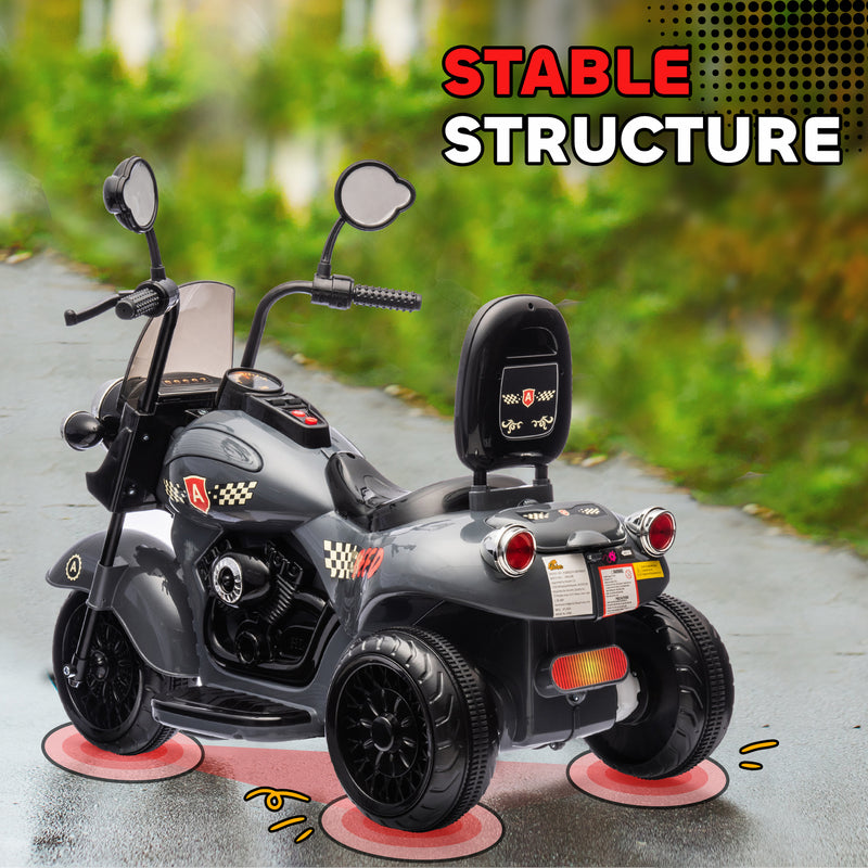 Electric 3-Wheel Kids Motorcycle 6V Battery-Powered Chopper Ride-On Toy Magic Cars 4