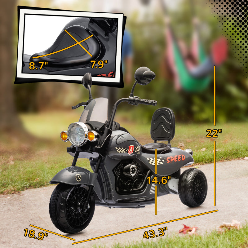 Electric 3-Wheel Kids Motorcycle 6V Battery-Powered Chopper Ride-On Toy Magic Cars 5