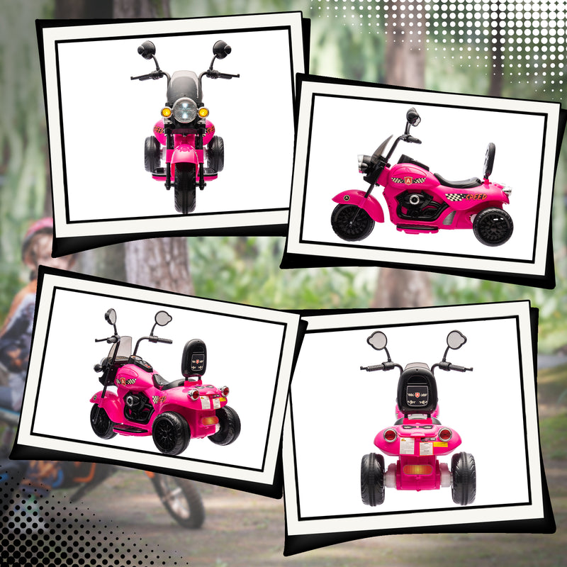 Electric 3-Wheel Kids Motorcycle 6V Battery-Powered Chopper Ride-On Toy Magic Cars 1