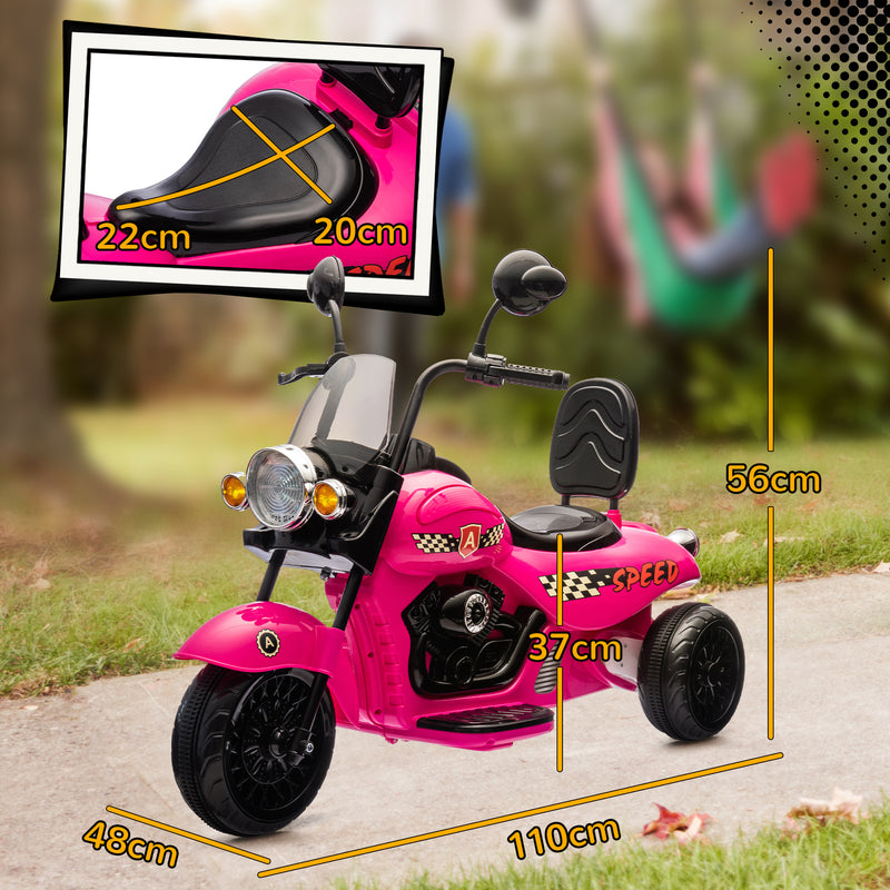 Electric 3-Wheel Kids Motorcycle 6V Battery-Powered Chopper Ride-On Toy Magic Cars 5