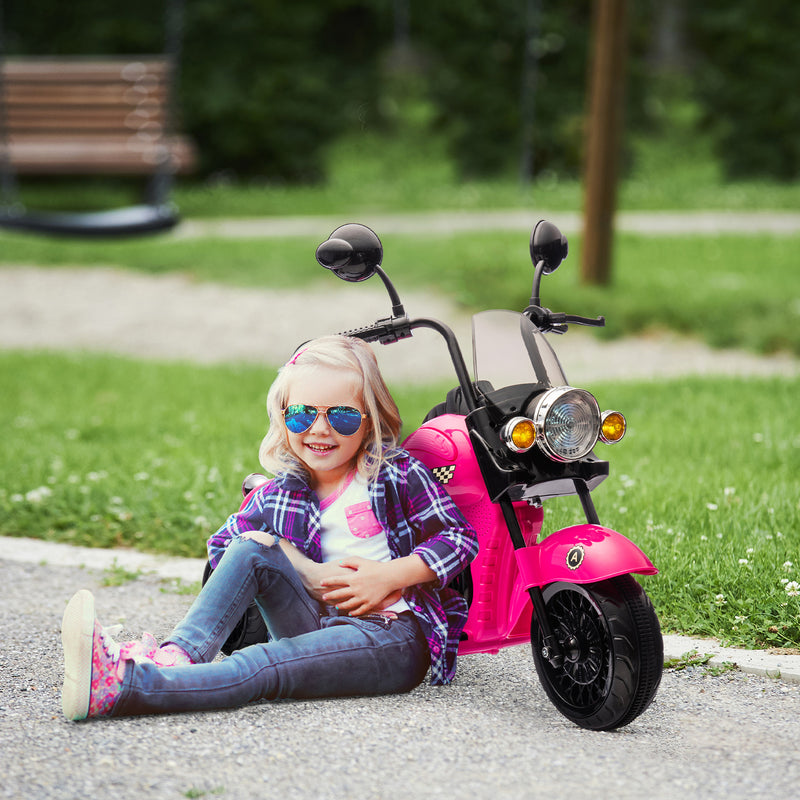 Electric 3-Wheel Kids Motorcycle 6V Battery-Powered Chopper Ride-On Toy Magic Cars 7