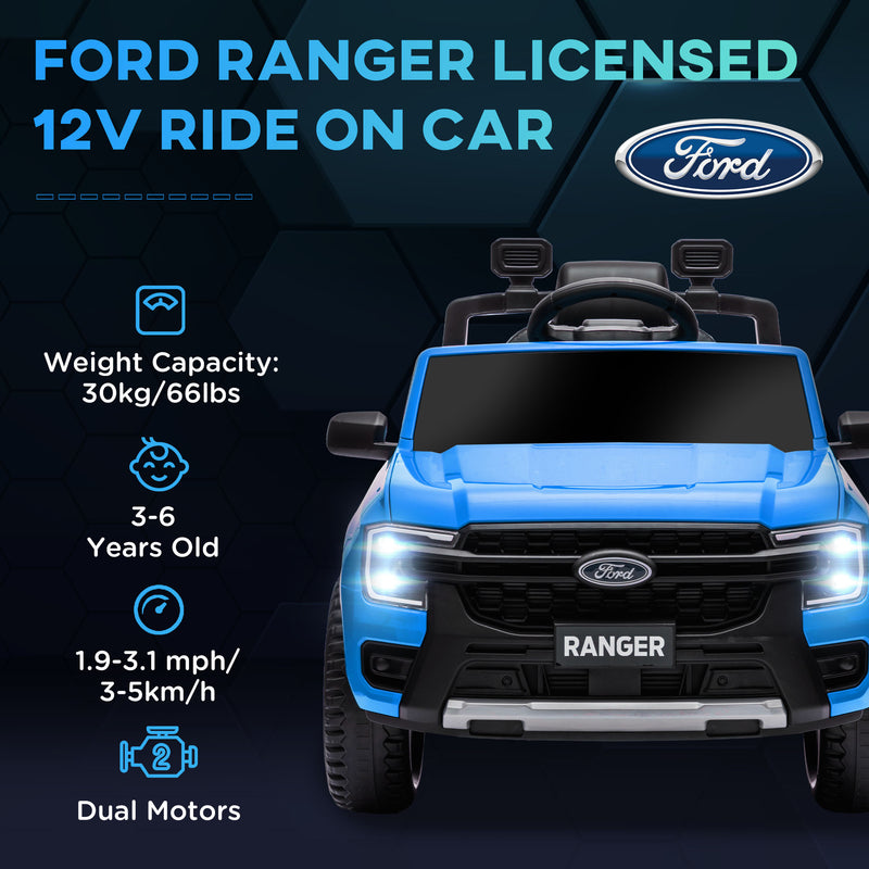 Ford Ranger Licensed 12V Kids Ride-On Car with Toy Storage Magic Cars 16