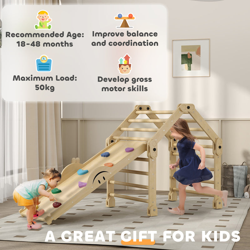 4-in-1 Indoor Toddler Climbing Toy Set with Pikler Design Magic Cars 1