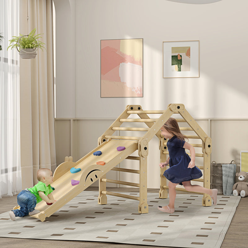 4-in-1 Indoor Toddler Climbing Toy Set with Pikler Design Magic Cars 7