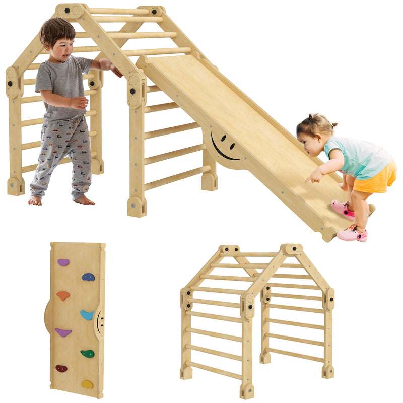 4-in-1 Indoor Toddler Climbing Toy Set with Pikler Design Magic Cars Variant 0