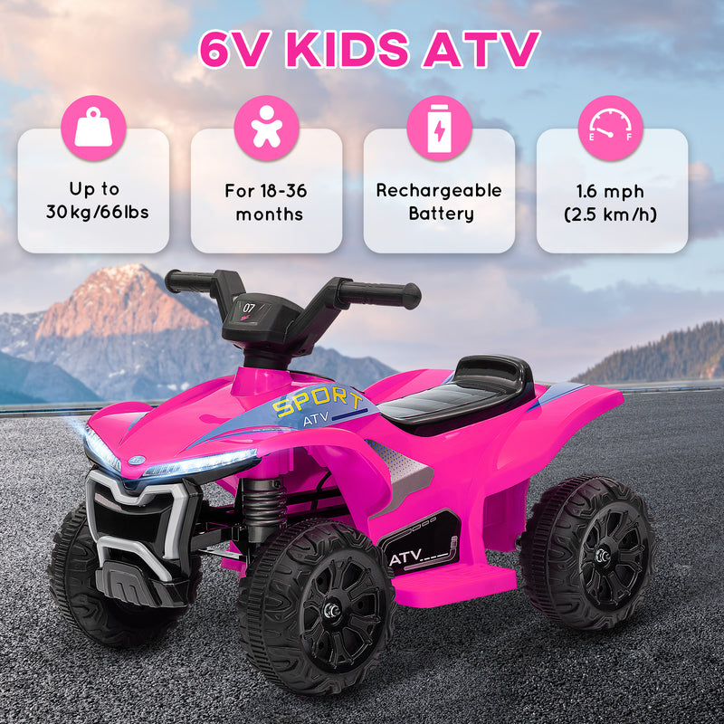 Kids 6V Ride-On ATV Quad with Rechargeable Battery Toy Magic Cars 19
