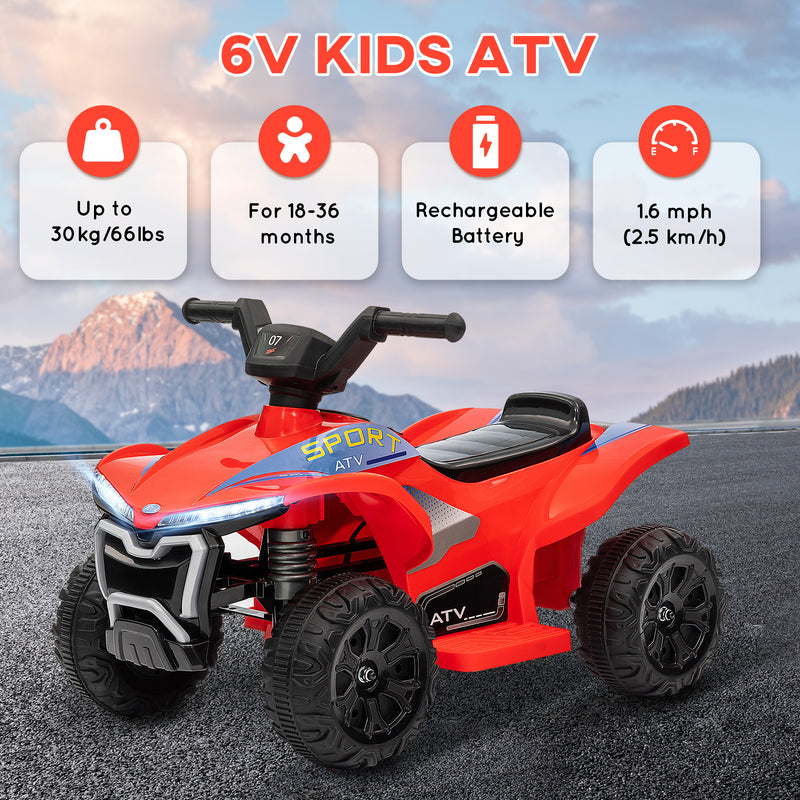 Kids 6V Ride-On ATV Quad with Rechargeable Battery Toy Magic Cars 7