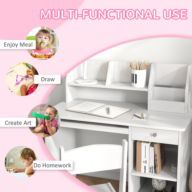 Kids Study Desk and Chair Set with Storage for Ages 5-8 Magic Cars 4