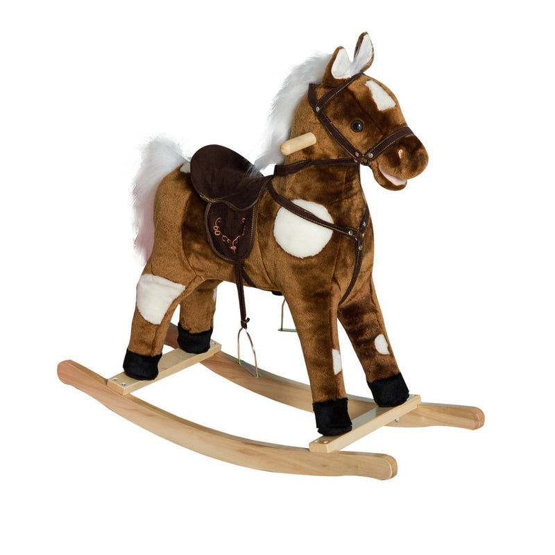 Deluxe Metal Kids Ride-On Rocking Horse Chair with Nursery Rhyme Music Toy Magic Cars 9