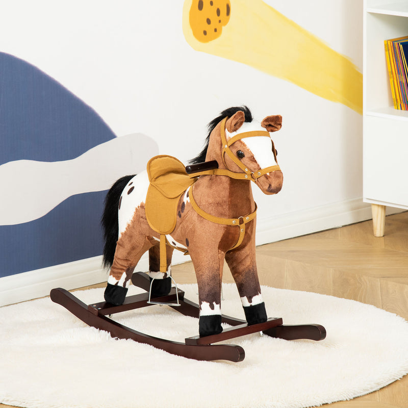 Deluxe Metal Kids Ride-On Rocking Horse Chair with Realistic Sounds Toy Magic Cars 1