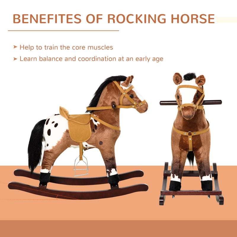 Deluxe Metal Kids Ride-On Rocking Horse Chair with Realistic Sounds Toy Magic Cars 6