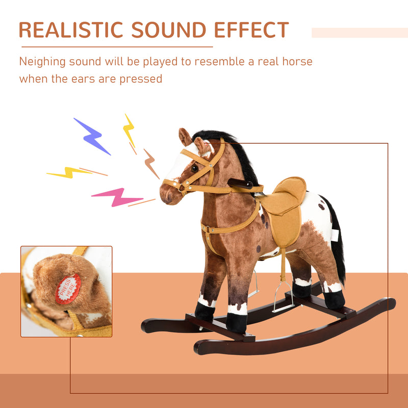Deluxe Metal Kids Ride-On Rocking Horse Chair with Realistic Sounds Toy Magic Cars 7
