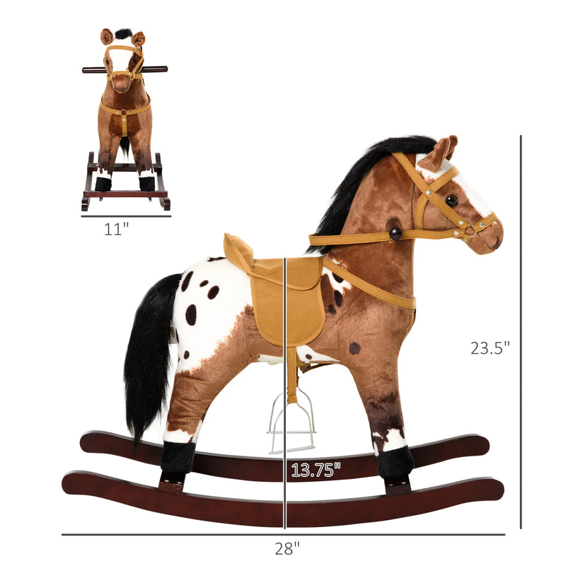 Deluxe Metal Kids Ride-On Rocking Horse Chair with Realistic Sounds Toy Magic Cars 9
