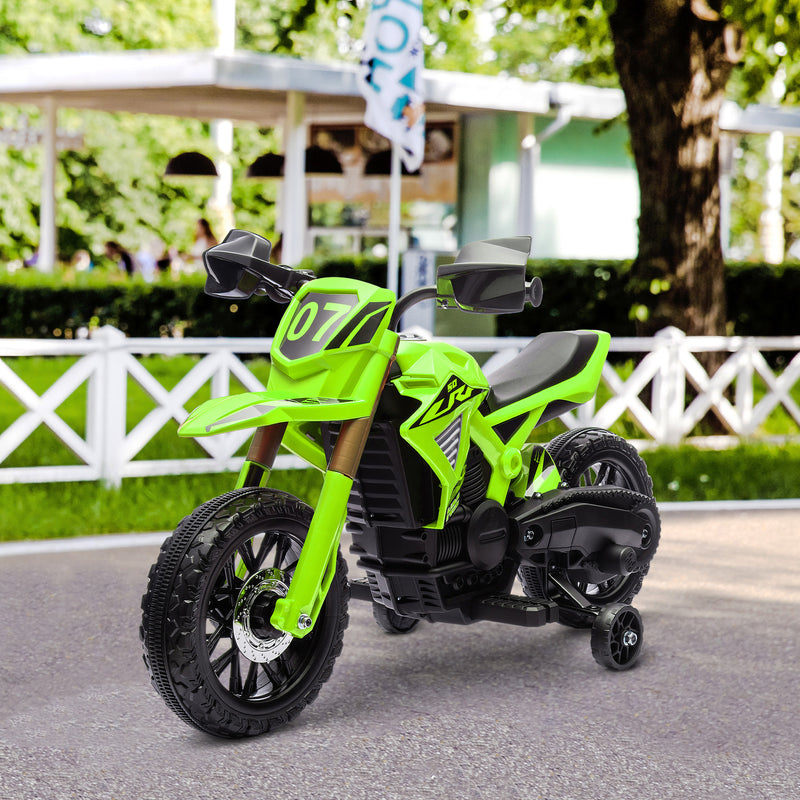 6V Battery-Powered Kids Dirt Bike with Training Wheels and Horn Magic Cars 6