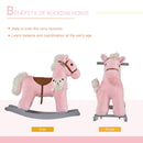 Deluxe Kids Ride-On Rocking Horse with Bear Toy and Soft Seat Chair Magic Cars 3