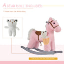 Deluxe Kids Ride-On Rocking Horse with Bear Toy and Soft Seat Chair Magic Cars 4