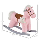 Deluxe Kids Ride-On Rocking Horse with Bear Toy and Soft Seat Chair Magic Cars 6