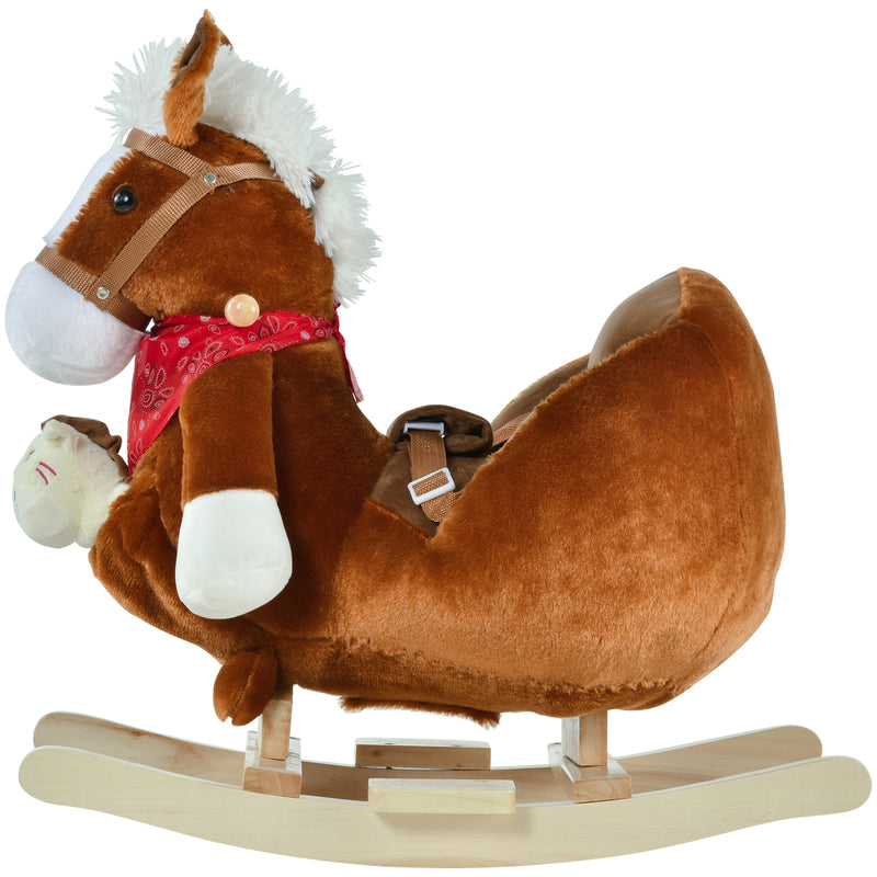 Kids Ride-On Rocking Horse Toy with Lullaby Music and Hand Puppets Set Magic Cars 4