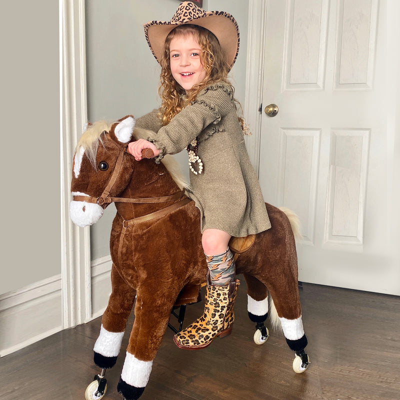 Kids Ride-On Walking Horse with Easy Rolling Wheels and Soft Huggable Body Magic Cars 1