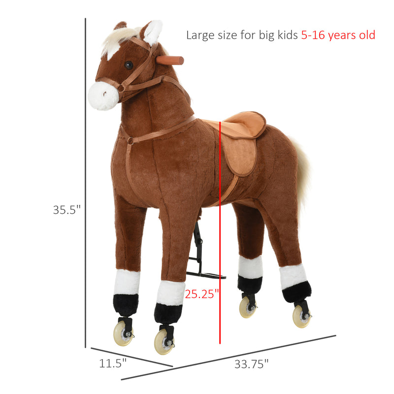 Kids Ride-On Walking Horse with Easy Rolling Wheels and Soft Huggable Body Magic Cars 6