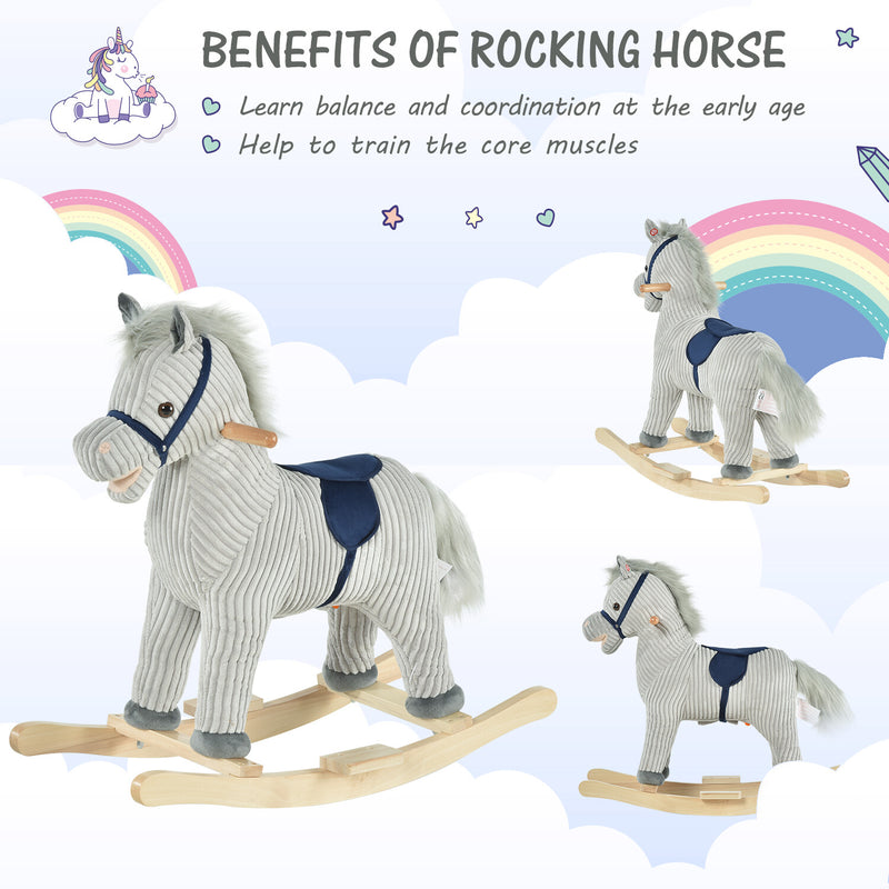 Deluxe Wooden Rocking Horse for Toddlers Ages 3-5 Magic Cars 2