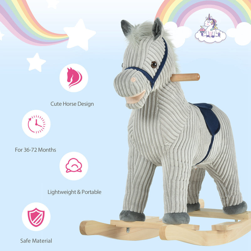 Deluxe Wooden Rocking Horse for Toddlers Ages 3-5 Magic Cars 3