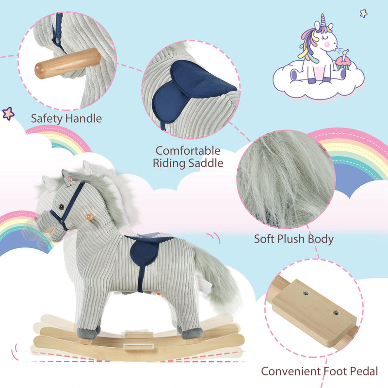 Deluxe Wooden Rocking Horse for Toddlers Ages 3-5 Magic Cars 4