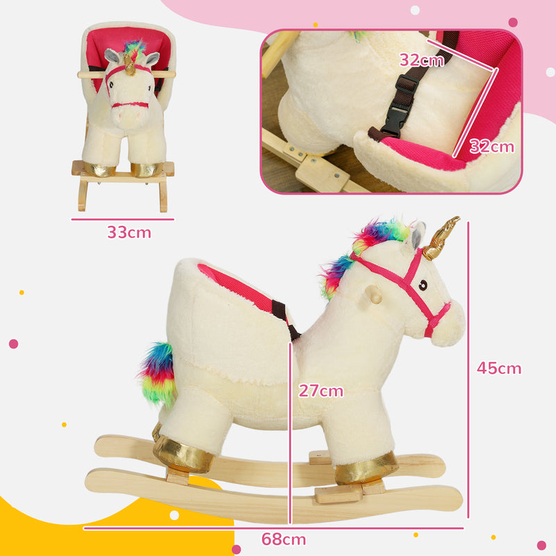 Kids Rocking Unicorn Horse with Realistic Sounds and Safety Belt Magic Cars 5