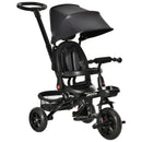 4-in-1 Kids Tricycle with Reversible Seat and Adjustable 2.8-3.1 ft Height Push Handle Magic Cars 0