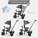 4-in-1 Kids Tricycle with Reversible Seat and Adjustable 2.8-3.1 ft Height Push Handle Magic Cars 3