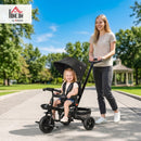 Kids 5-in-1 Foldable Tricycle for Toddlers Aged 1-5 in Black Magic Cars 1