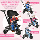 Kids 5-in-1 Foldable Tricycle for Toddlers Aged 1-5 in Black Magic Cars 2