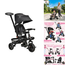 Kids 5-in-1 Foldable Tricycle for Toddlers Aged 1-5 in Black Magic Cars Variant 0