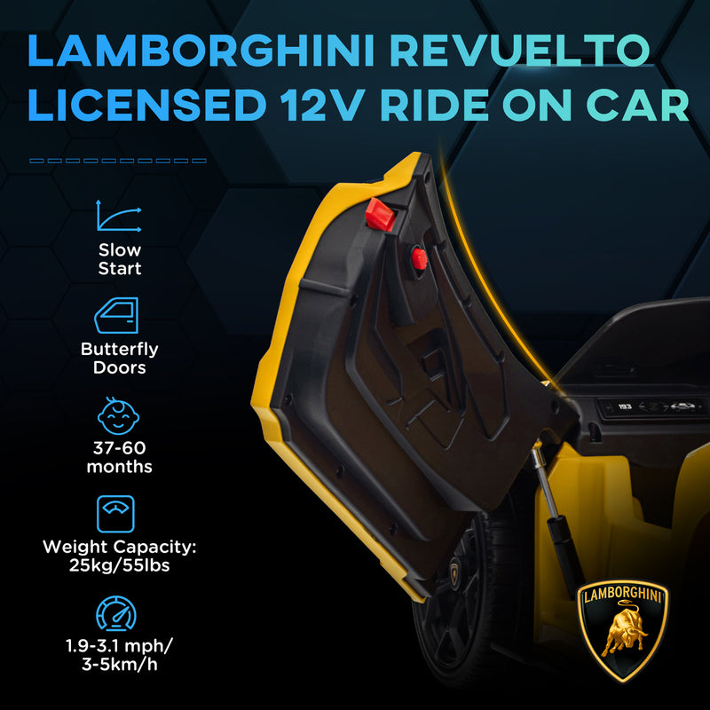 Licensed 12V Lamborghini Revuelto Kids Electric Battery-Powered Ride-On Car Magic Cars 4
