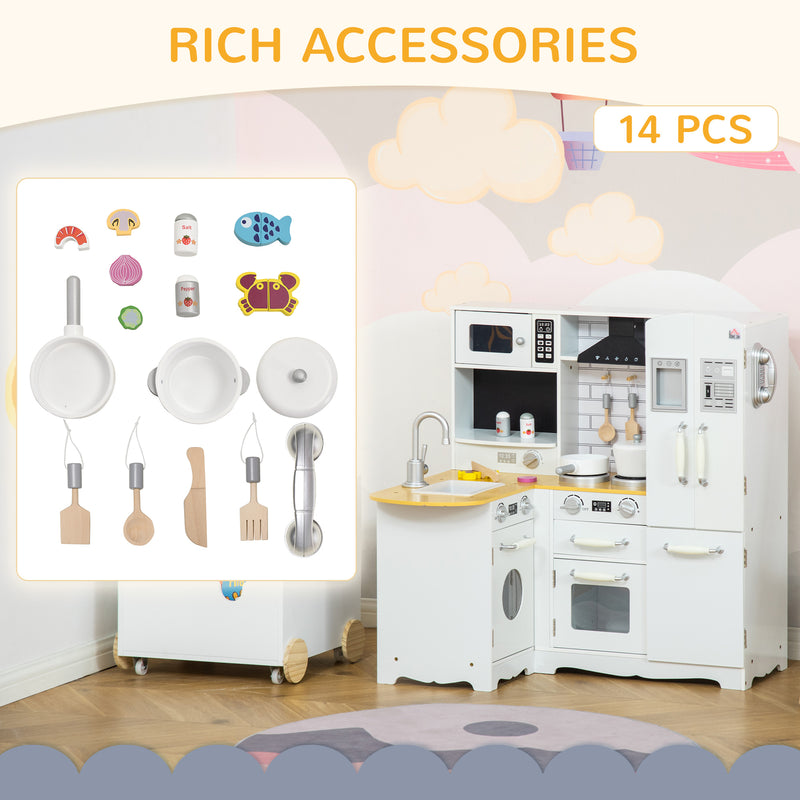Large Play Kitchen with Complete Set of Modern Pretend Appliances Magic Cars 3
