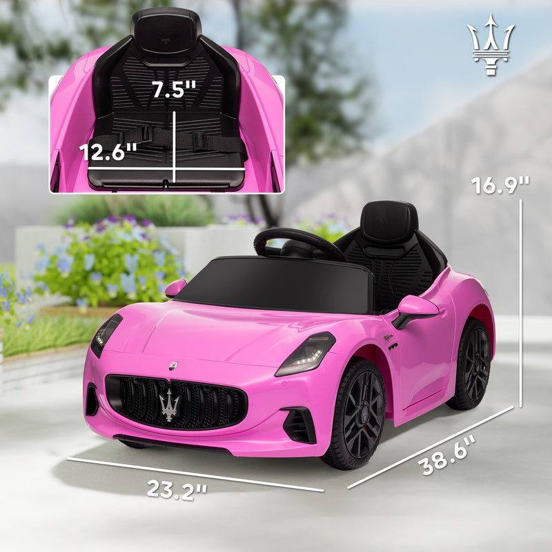 Licensed 12V Kids Electric Maserati Gran Turismo Car with Remote Control Pink Magic Cars 2