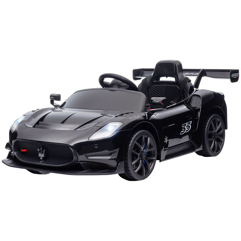 Licensed Maserati GT2 12V Ride-On Car with Shock Absorbers in Black Magic Cars 3