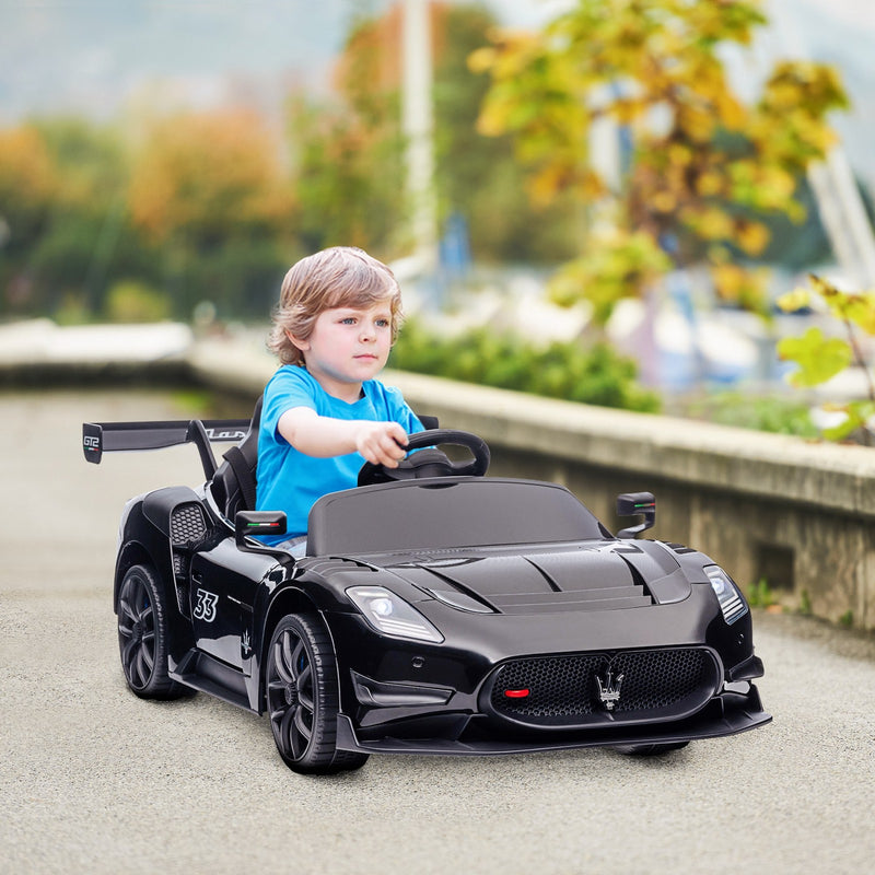 Licensed Maserati GT2 12V Ride-On Car with Shock Absorbers in Black Magic Cars 8