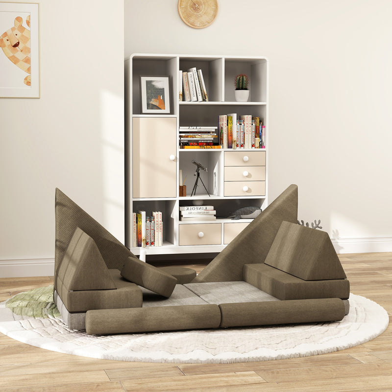 Modular 12-Piece Kids Play Couch for Playroom and Bedroom Magic Cars 6