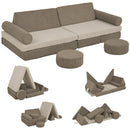 Modular 12-Piece Kids Play Couch for Playroom and Bedroom Magic Cars 8