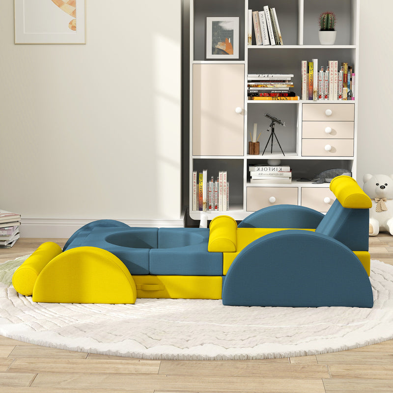 Modular 14-Piece Kids Play Couch Sectional Sofa for Children Magic Cars 1