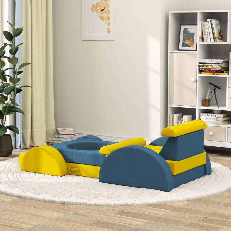 Modular 14-Piece Kids Play Couch Sectional Sofa for Children Magic Cars 6