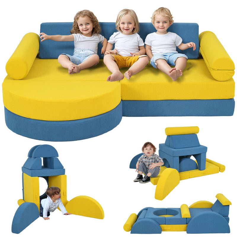 Modular 14-Piece Kids Play Couch Sectional Sofa for Children Magic Cars Variant 0