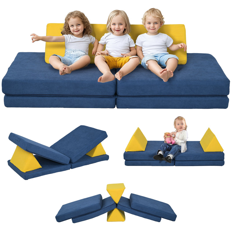 Modular 6-Piece Kids Play Couch for Playroom and Bedroom Magic Cars 0